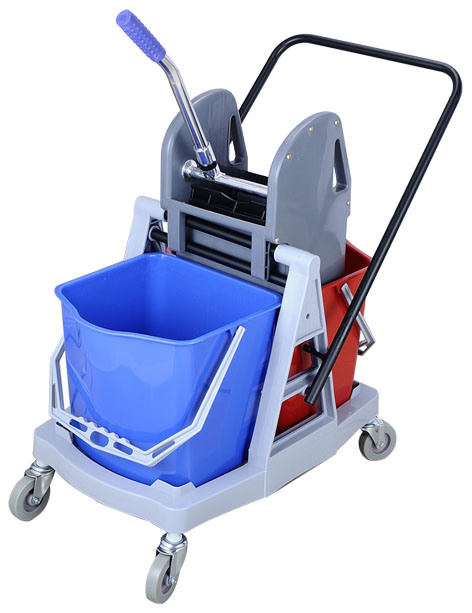 34L Reversible Handle Cleaning Cart with Double Bucket