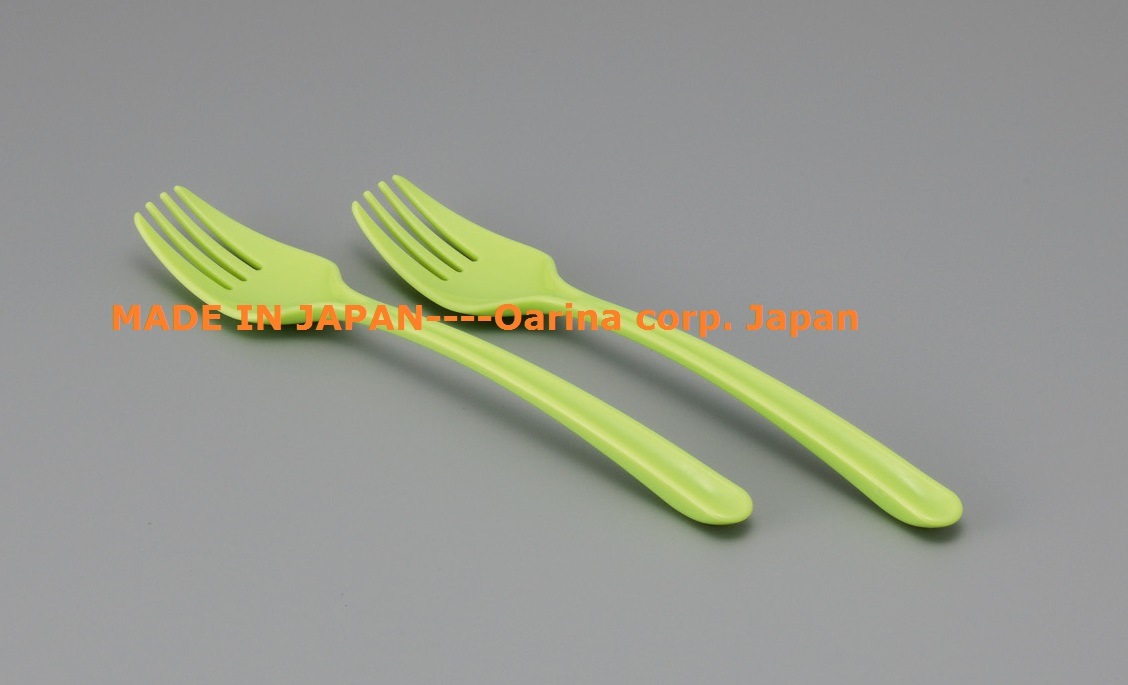 2-Piece Set Plastic Fork Tableware-Green (Model. 1019)