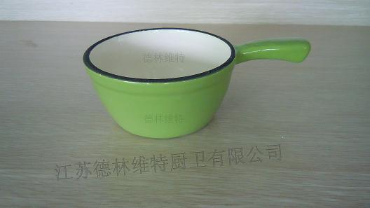 Enamel Cast Iron Fondue Pot