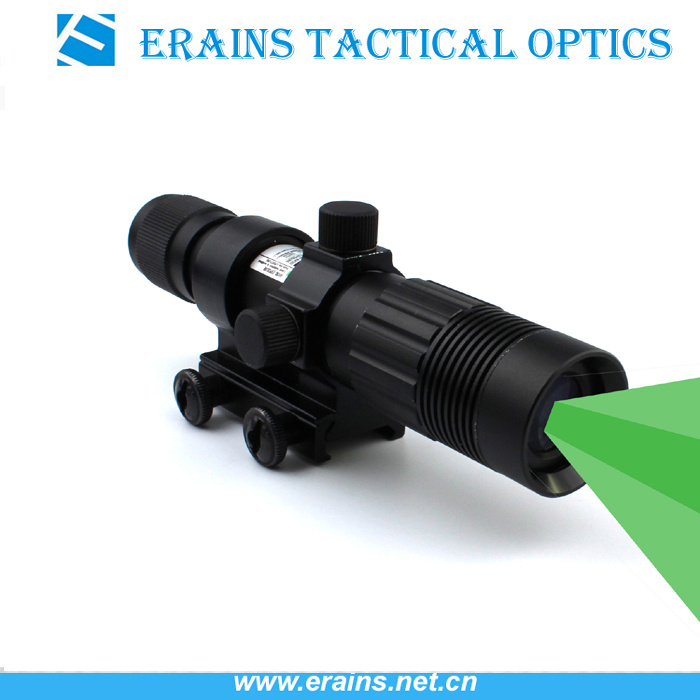 Night Vision Riflescope Solution Green Dazzling Laser Designator and Illuminator Flashlight Torch Sight with Wire Cable Switch and Scope Ring