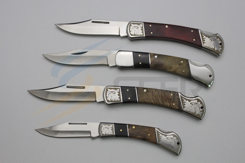 Wooden Handle Knife with Laser Pattern (SE-395)