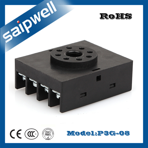 Saipwell 10f-2z-a (P3G-08) Easy Installed Electric Relay Socket, Plastic Relay Socket