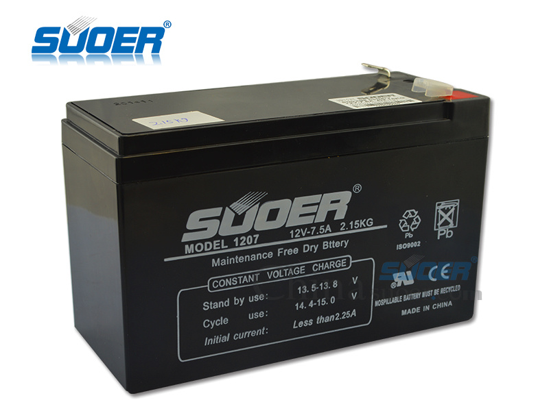Suoer Storage Battery 12V 7.5ah Maintenance Free Battery Power Battery