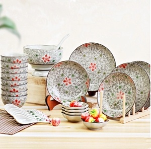 Japanese Cherry Porcelain Tableware Set with 35