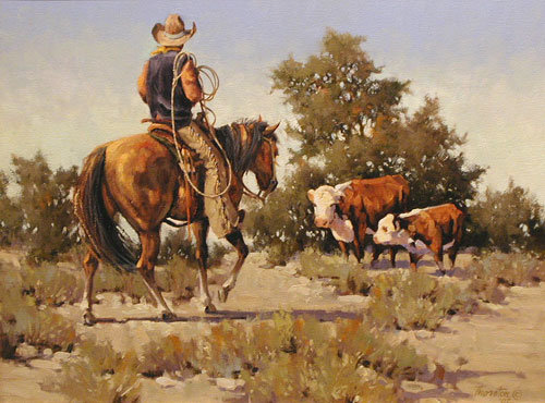 Cow Boy Oil Painting