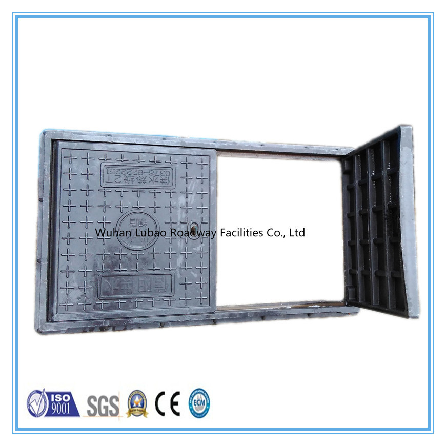 En124 A15 860X940mm Black Square Composite Manhole Cover and Frame with Two Covers