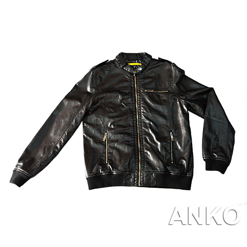 Men Faux Leather Jacket (24157007) 