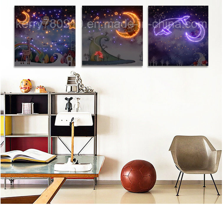 2016 Hot Optical Fiber (NOT LED) Luminous Painting, Flash Decoration Painting, Dynamic Frameless Paintings, Murals