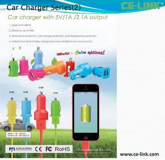 USB Charger Car Charger with 5V/1A / 2.1A, 2.4A, 3.4A Output