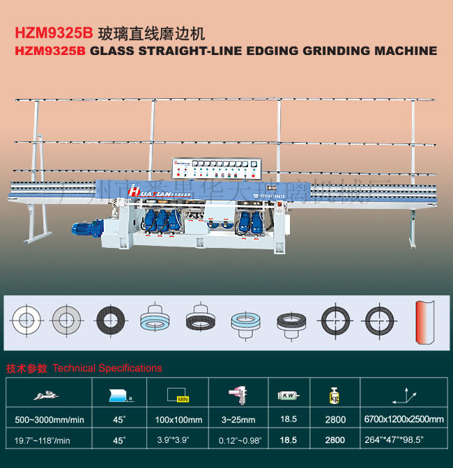 Huatian Glass Edging Machines (HZM9325B) Glass Machinery K82