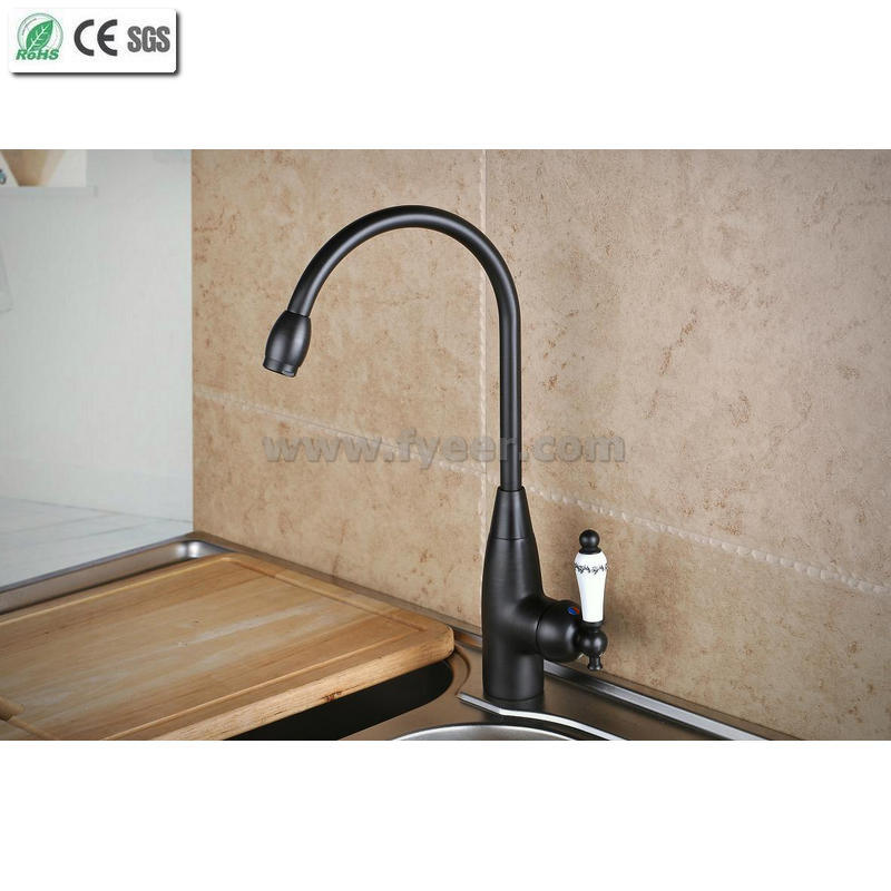 Orb Brass Kitchen Sink Faucet with Ceramic Handle (Q14601KB)