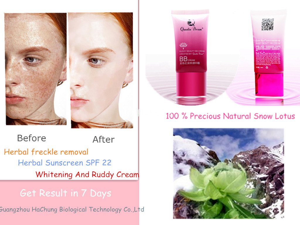 Cosmetic Natural Snow Lotus Essences Spots Removal &Herbal Sunblock 22 SPF Whitening Cream