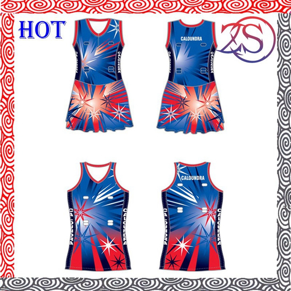 Cheap Custom Sublimation Netball Dresses Uniforms Design