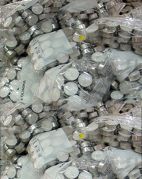 Bulk Pressed White Tealight Candles in Polybag