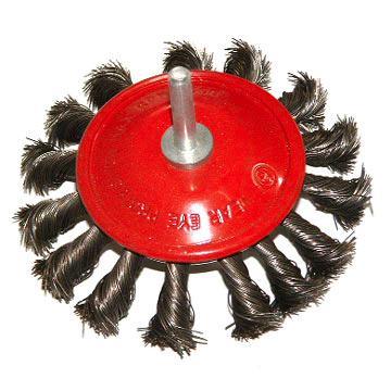 Shaft Bevel Brush for Users Safety (twist wire, 75mm, 100mm Diameter)