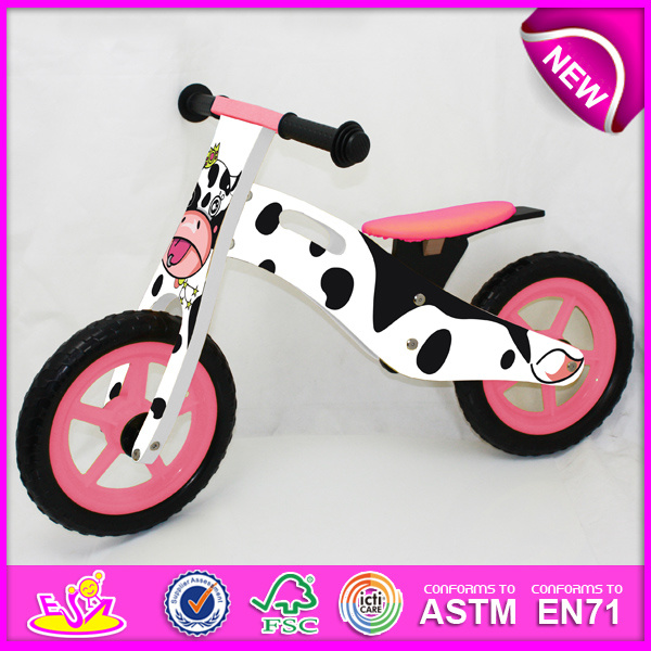 2014 Cute Design Wooden Bicycle Toy for Kids, Cheap Wooden Bike Toy for Children, Hot Sale Wooden Balance Bicycle for Baby Factory W16c077
