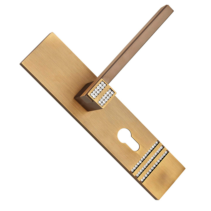 Zinc Alloy Door Lock Handle with Crystal in Middle Size (103M. 71174)