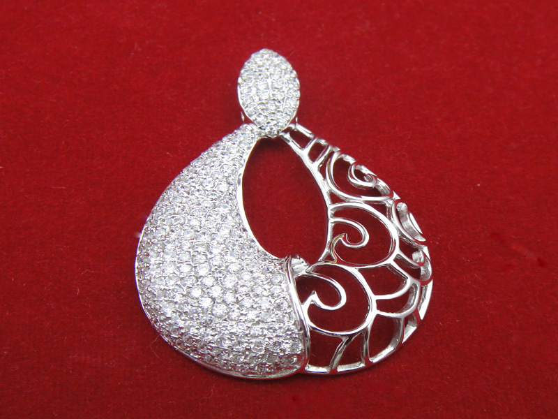 925 Solid Silver Pave CZ Jewellery Pendant (SZD054)