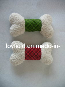 Pet Bone Plush Squeaky Bite Chew Dog Toy