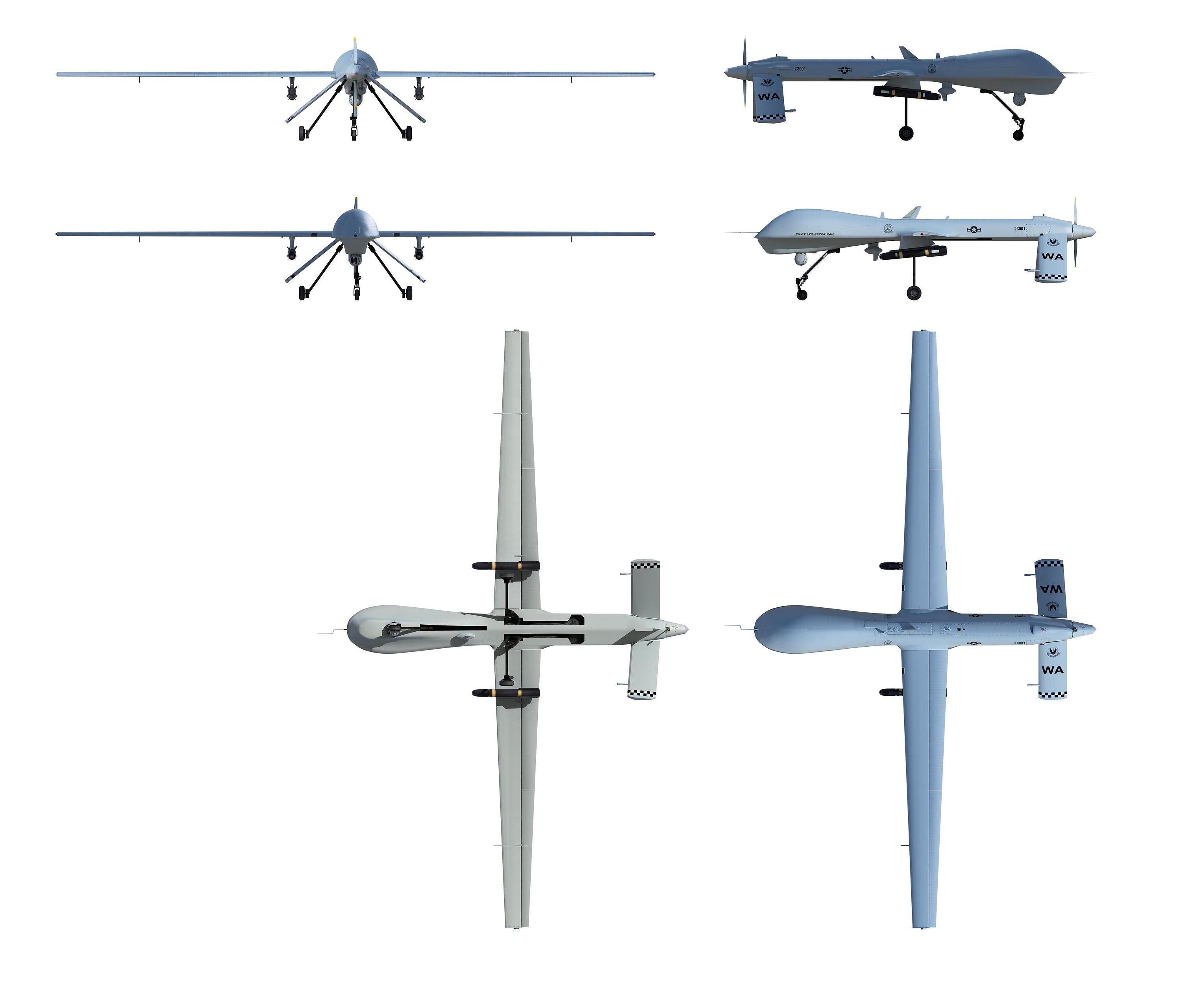MQ-1 Predator Uav Model Die Cast Drone Model in 1: 72 Scale with All Extra Details Wholesales