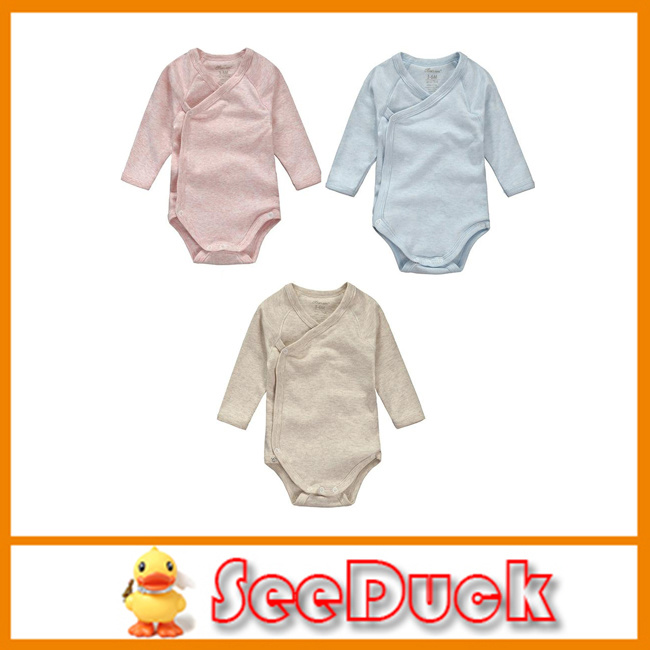 China Plain Good Quality Rompers 100% Organic Cotton Blank Baby Clothes Ks1562