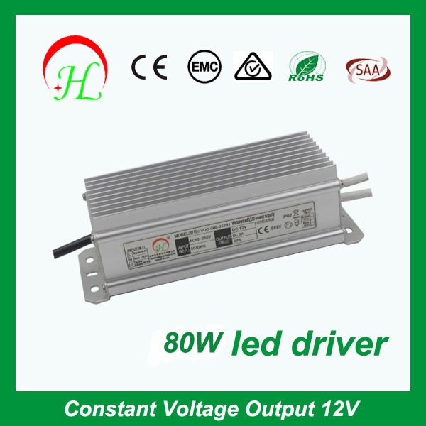 80W LED Strip Driver LED Power Supply 12V