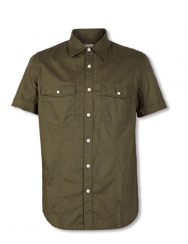 Flap Pocket Casual Men's Short Sleeve Shirt (WXM005)
