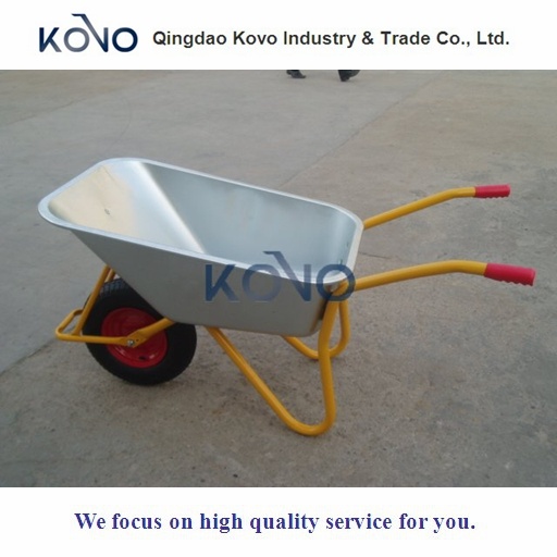 White Yellow Wheel Barrow with Air Tyre for Ghana