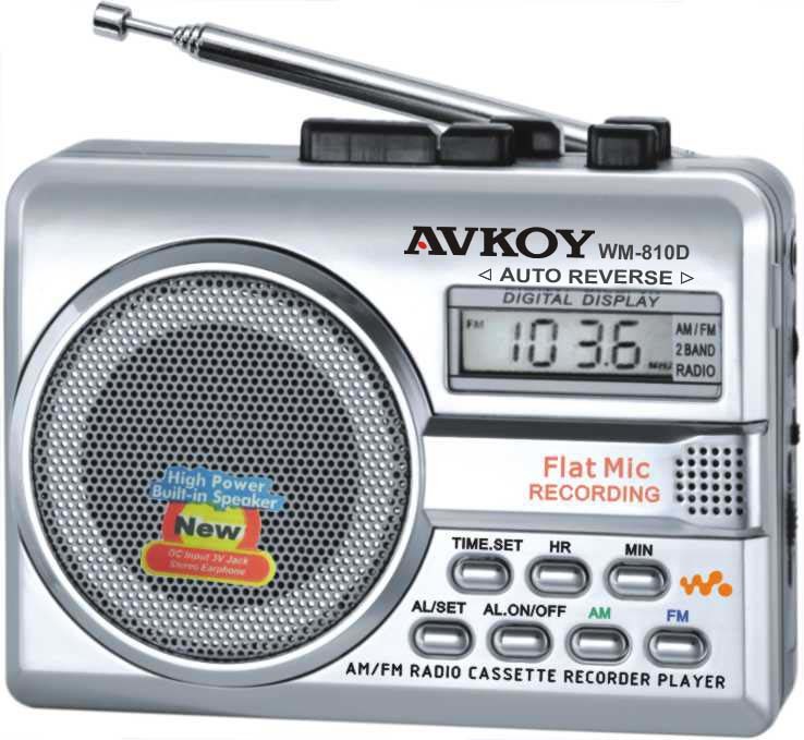 AM FM Radio Cassette Recorder with Auto-Reverse (WM-810D)