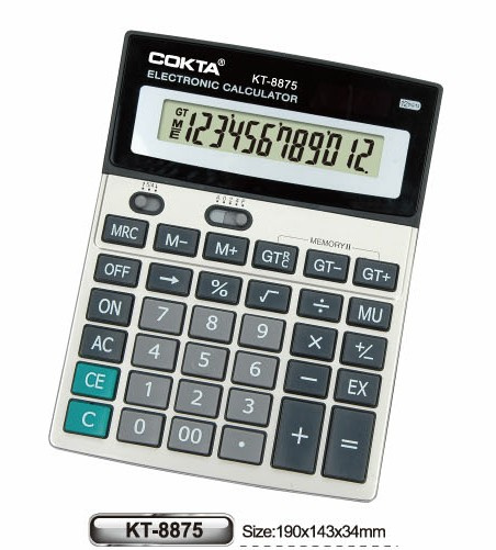 12 Desktop Bigdisplay Calcualtor (KT-8875)
