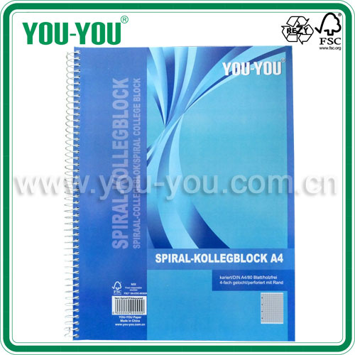A4 Spiral Notebook (SPIRALCPA4SQUARED)