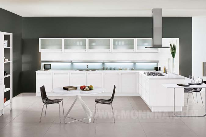 Modern White 2 PAC Paint Lacquer Kitchen Cabinet