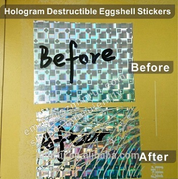 New Product Small Rectangle Hologram Ultra Destructive Vinyl Material in Roll or in Sheet, Holographic Graffiti Eggshell Sticker