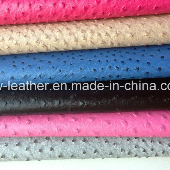 High Quality Ostrich Grain PU Leather Hw-86362