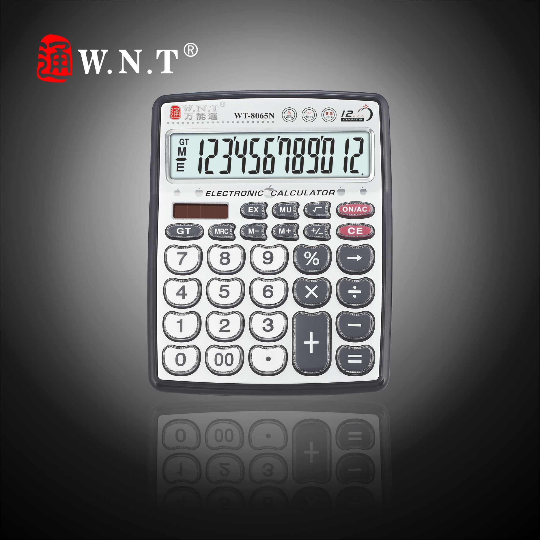 12 Digits Dual Solar Power Desktop Finance Calculator with Business, Sales or Office