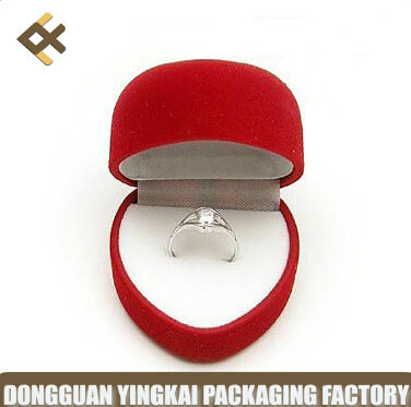 Special Desgins Velvet Heart Shape Wedding Ring Box