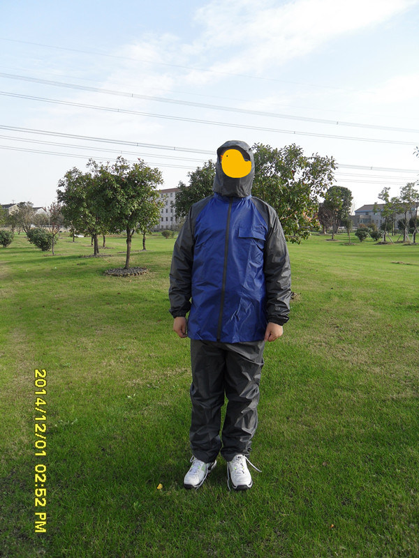 190t Polyester/PVC Rainsuit for Motorcycle Riding