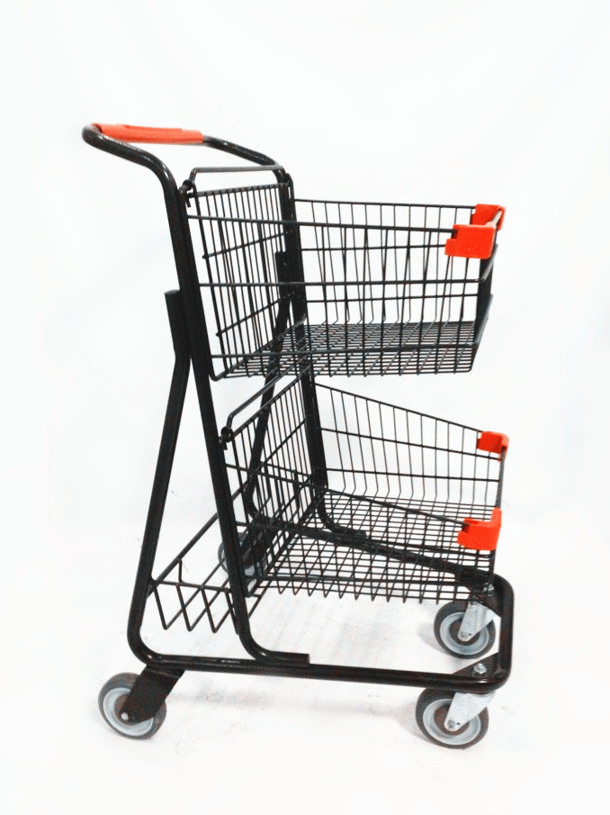 Double Layer Shopping Cart for Supermarket