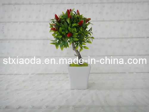 Artificial Plastic Chilli Tree Bonsai (XD14-8)