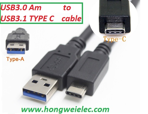 2015 New USB 3.1 C Male to 3.0 a Male USB Cable