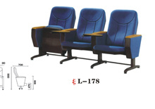Theater Chair Blue Color Three Seating