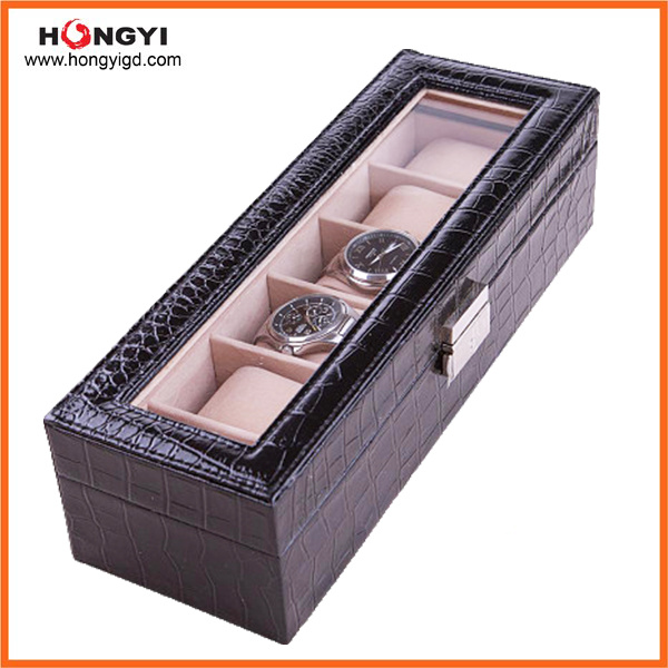 New Products on China Market PU Leather Box Storage Watch Box for 6watches