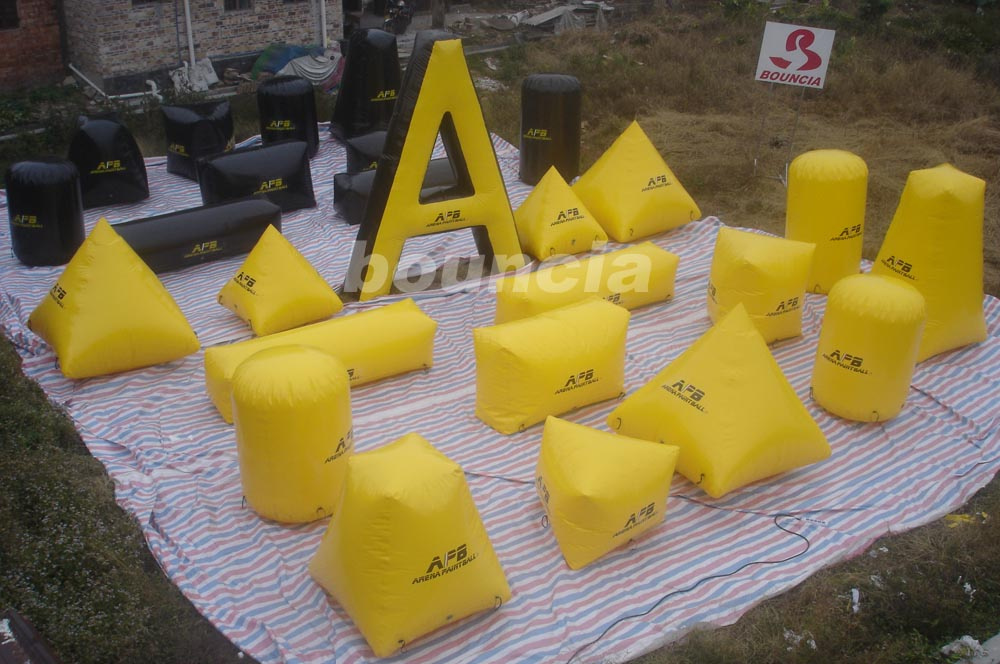 26PCS Inflatable Speedball Bunker, Inflatable Paintball Field Obstacle
