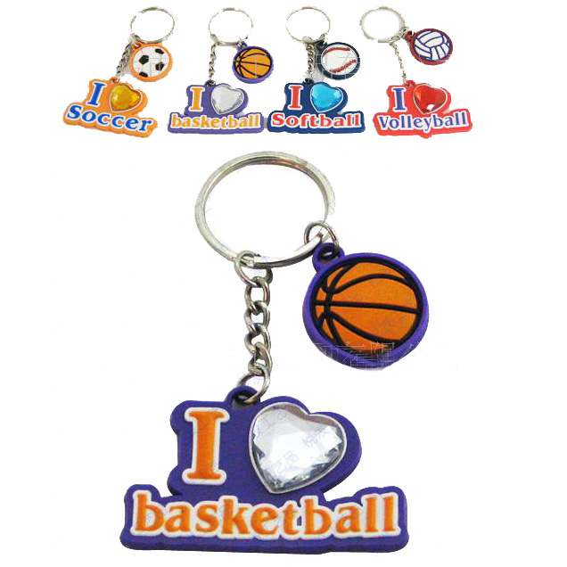 Promotion Customized Sport Ball Soft PVC Key Chain