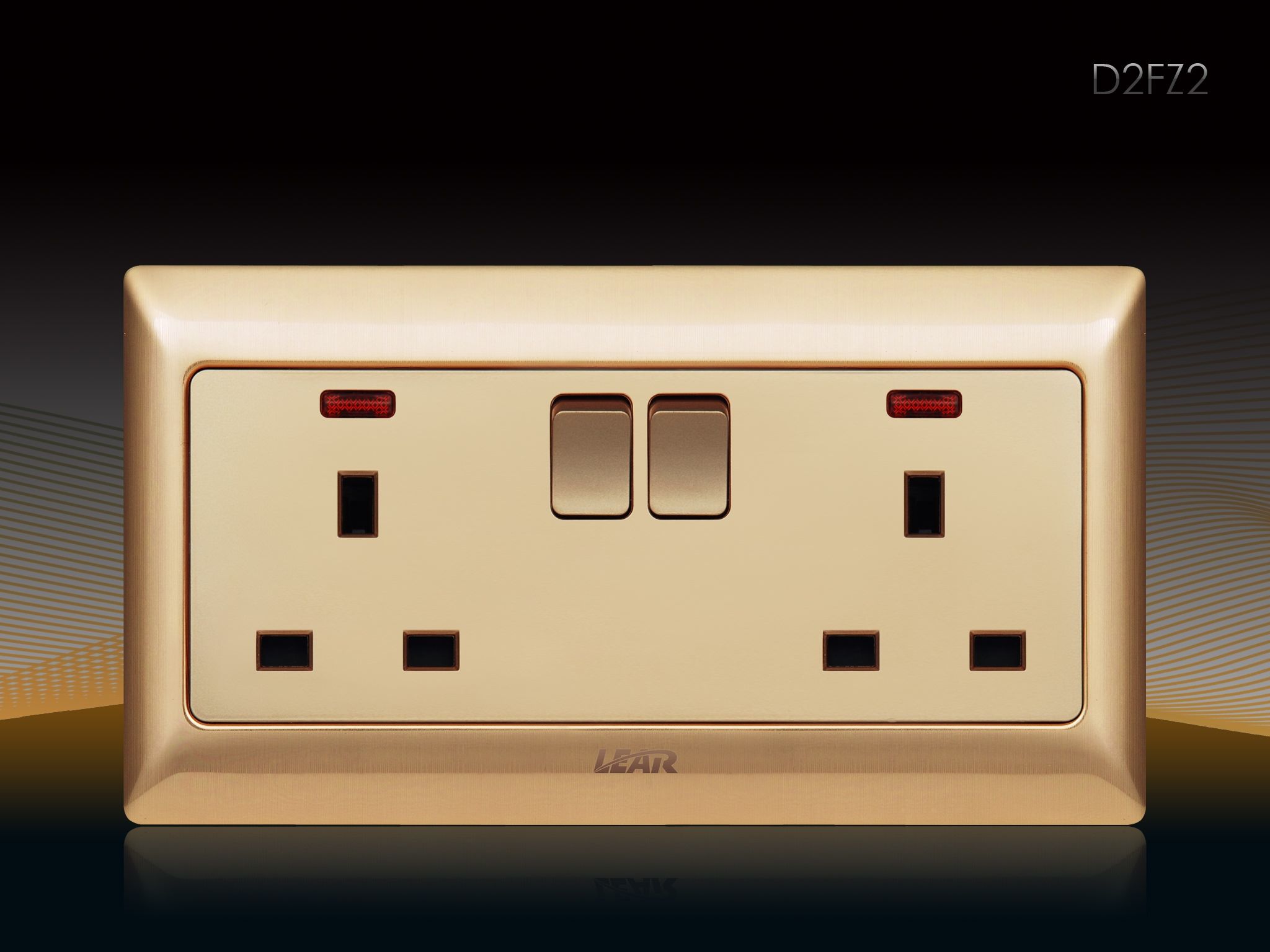 2 Gang Bs Standard Socket (Knight, D2FZ2-13)
