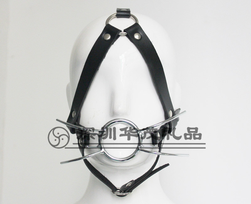 Spider Open Mouth Gag; Bondage Restraints Toy Head Harness with Open Mouth Gag