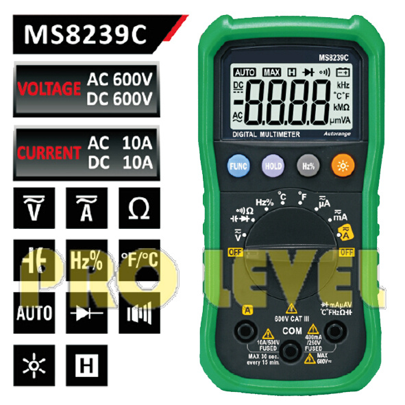 Professional Autoranging Digital Multimeter with Temperature (MS8239C)