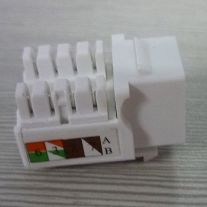 White Color CAT6 Modular Jack Dual IDC