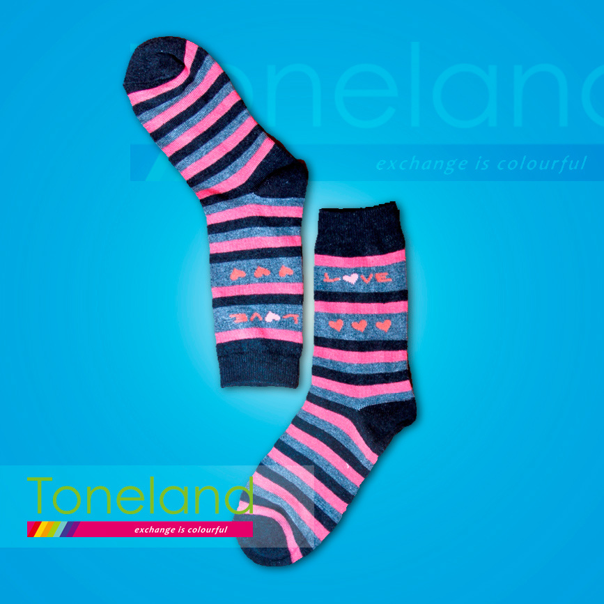 Kids Striped and Jacquard Normal Socks (KNE0020)