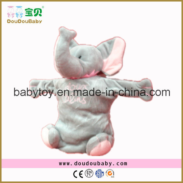 High Quality Plush Grey Elephant Hand Puppet